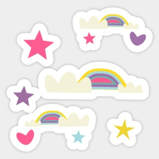 rainbow stars and hearts Sticker